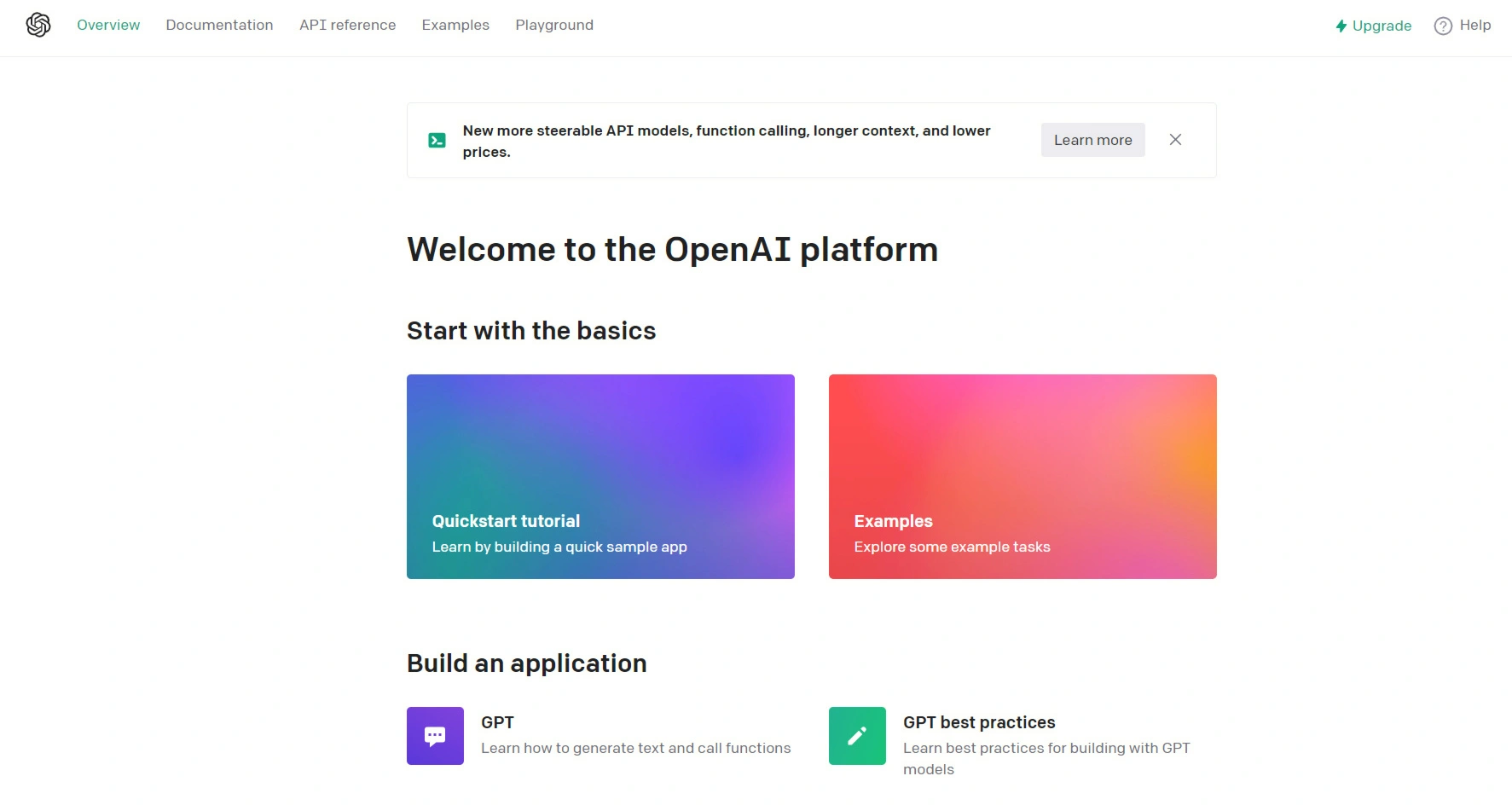 OpenAI Dashboard Page